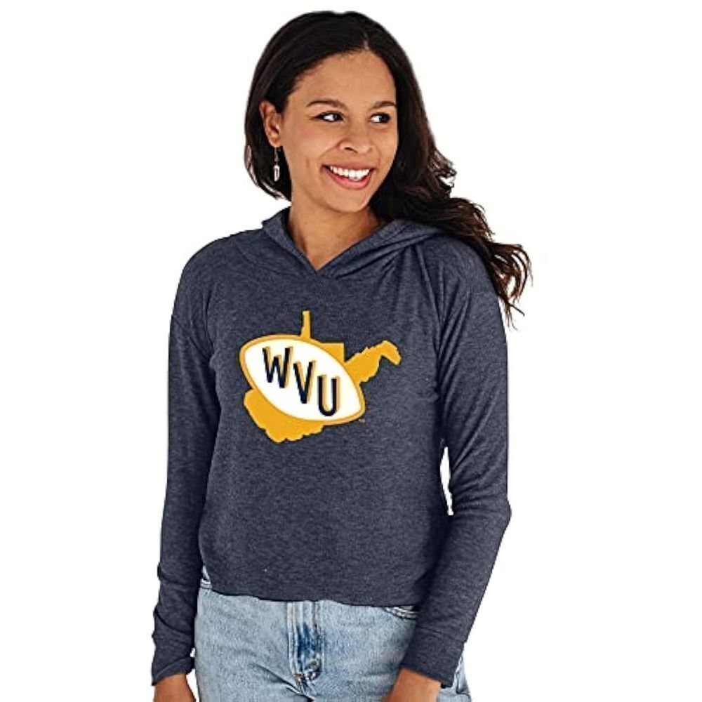 Reserve Collection By Blue 84 NCAA WVU Mountaineers Cozy Crop Top Vault Hoodie L